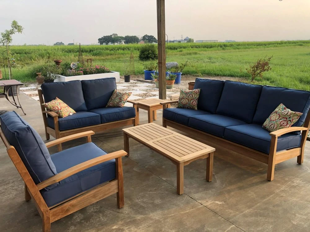 Goldenteak Outdoor Sofa and Club Chair Set with Coffee Table and End Table - Thumbnail 2
