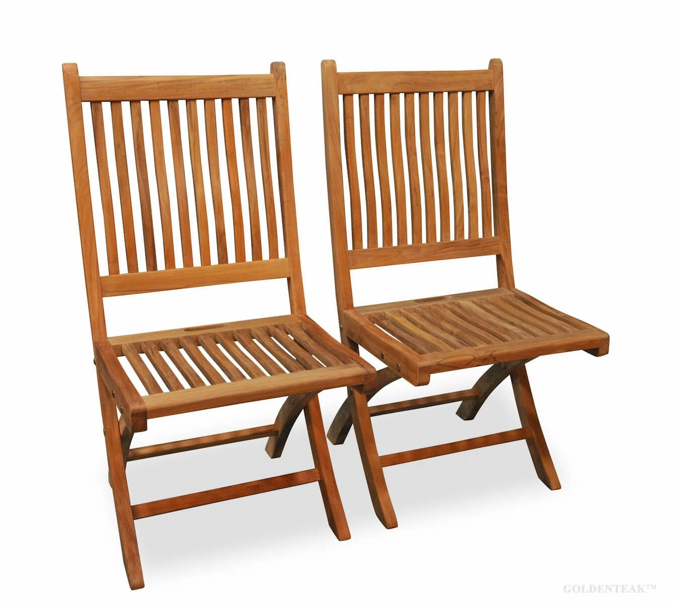 Teak Wood Folding Rockport Chair without Arms, solid brass fittings