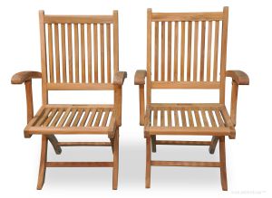 Teak Chair Rockport with Arms PAIR