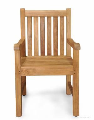 Solid Teak Block Island Dining Chair with arms