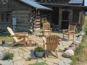 Teak Adirondacks, Block Island Chairs and End Table - Goldenteak Customer Photo