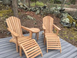Teak Adirondack Chairs and Ottomans Lake - Customer Photo Goldenteak