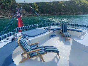 Teak Steamer Chairs on Charter Boat