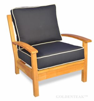 Teak Deep Seating Club Chair, Chappy Collection with Cushion