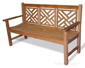 Outdoor Teak Chippendale Bench 5 ft. |  Premium Teak