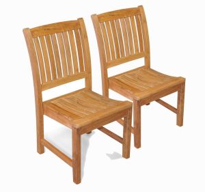 Teak Side Chair  Millbrook without arms PAIR