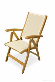 Teak Recliner chair with Batyline fabric Cream