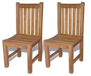 Teak Block Island Side Chair Without arms