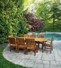 Teak Patio Dining Set with Millbrook Chairs - Goldenteak Customer Photo private Residence