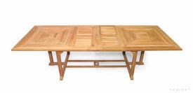 Nantucket Grand Teak Ext Table 43W X 87L Ext 118 inch |  Premium Teak