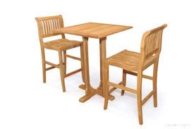 Outdoor Bar Set - Bar Table with 4 Bar Chairs in Premium Teak