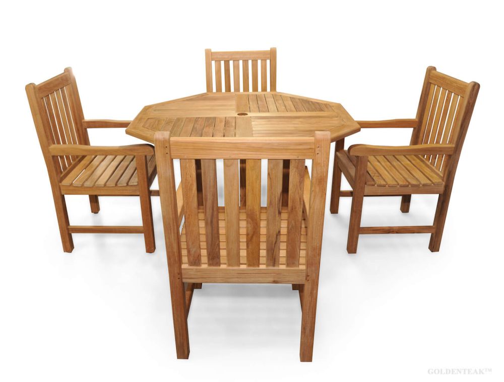 Order Teak Dining Set Octagon Table 48in 4 Block Island Chairs Order Teak Dining Set Octagon Table, Octagon Patio Table And Chairs