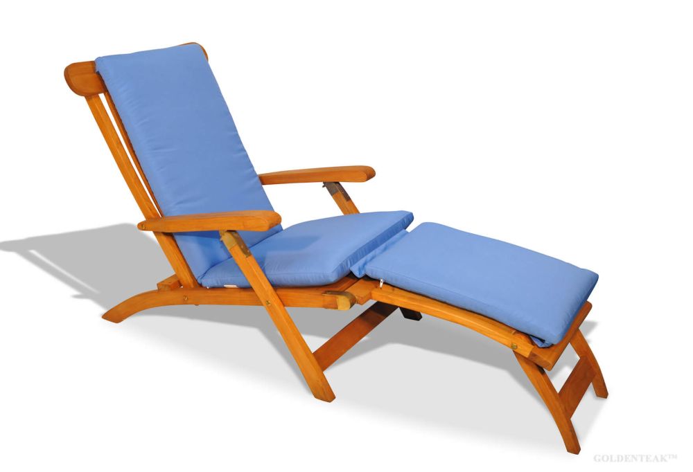 Alfresia Luxury Steamer Deck Chair Cushion in Cream