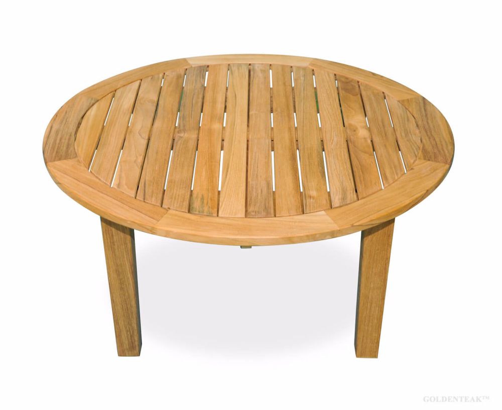 Teak Round Coffee Table 36 Outdoor Patio Teak Occasional Tables