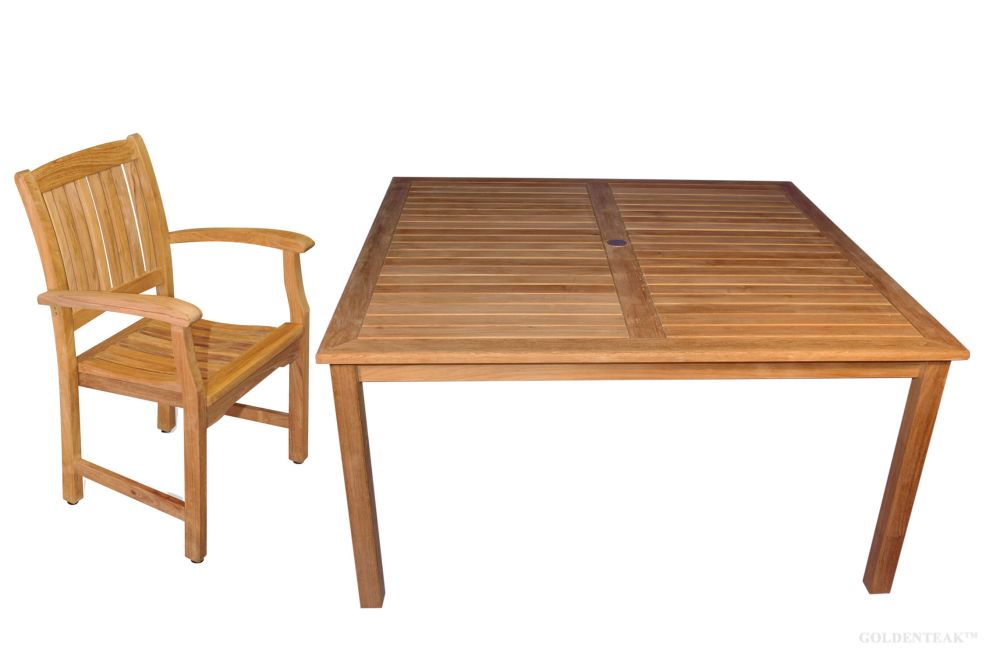 Teak Outdoor Dining Set For 8 Square, Square Outdoor Dining Table Set For 8