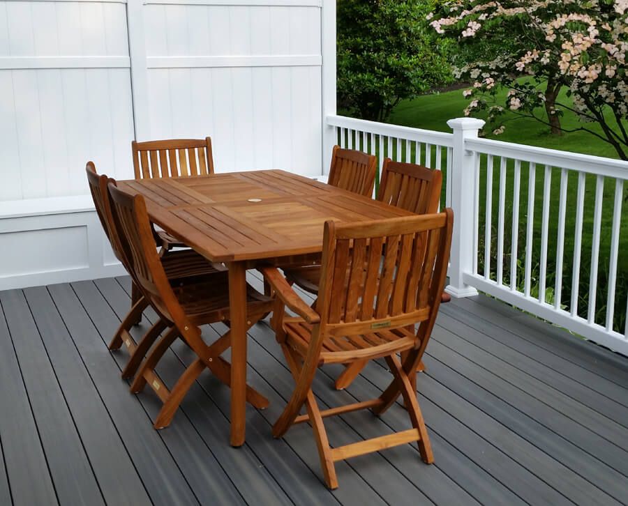 Teak Patio Dining Set Manhattan, Wood Patio Table And Chairs