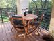 Teak  Outdoor Dining Set - Round Table, 4 Folding Chairs - Review, Photo - Goldenteak