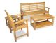 Teak Westerly Conversation Set with Westerly Bench, Chair, Coffee and End Table