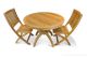 Teak Patio Set for 2 - Round Pedestal table, 2 Providence Folding Side Chairs
