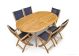 Teak Outdoor Dining Set Oval Table Navy Sling Folding Providence Chairs