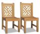 Teak Chippendale Side Chair Without Arms - PAIR