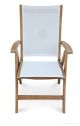 Teak Recliner chair with White Sling
