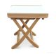 Teak and White Sling  footstool side table