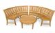 Teak Curved Bench Pair and Coffee Table Set
