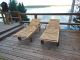 Teak Chaise Sunlounger with arms at lake in Maine- customer photo