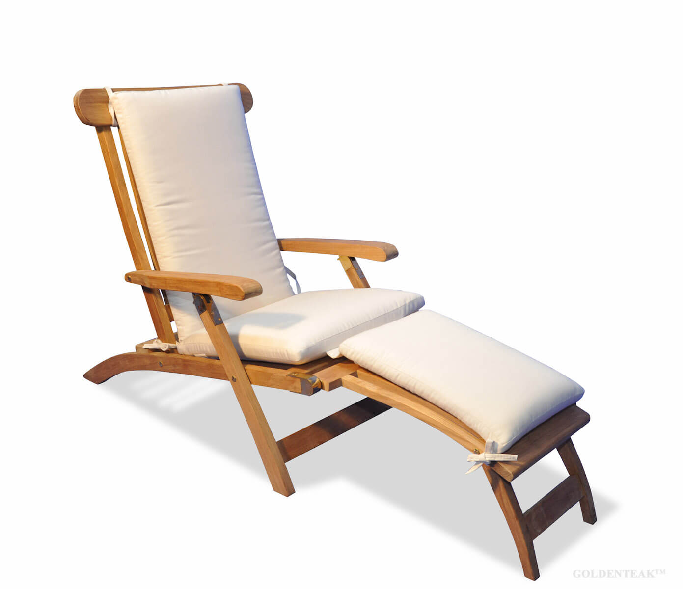Alfresia Luxury Steamer Deck Chair Cushion in Cream