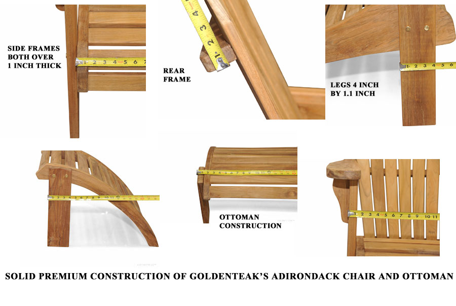 Goldenteak Teak Adirondack Chair showing heft and quality